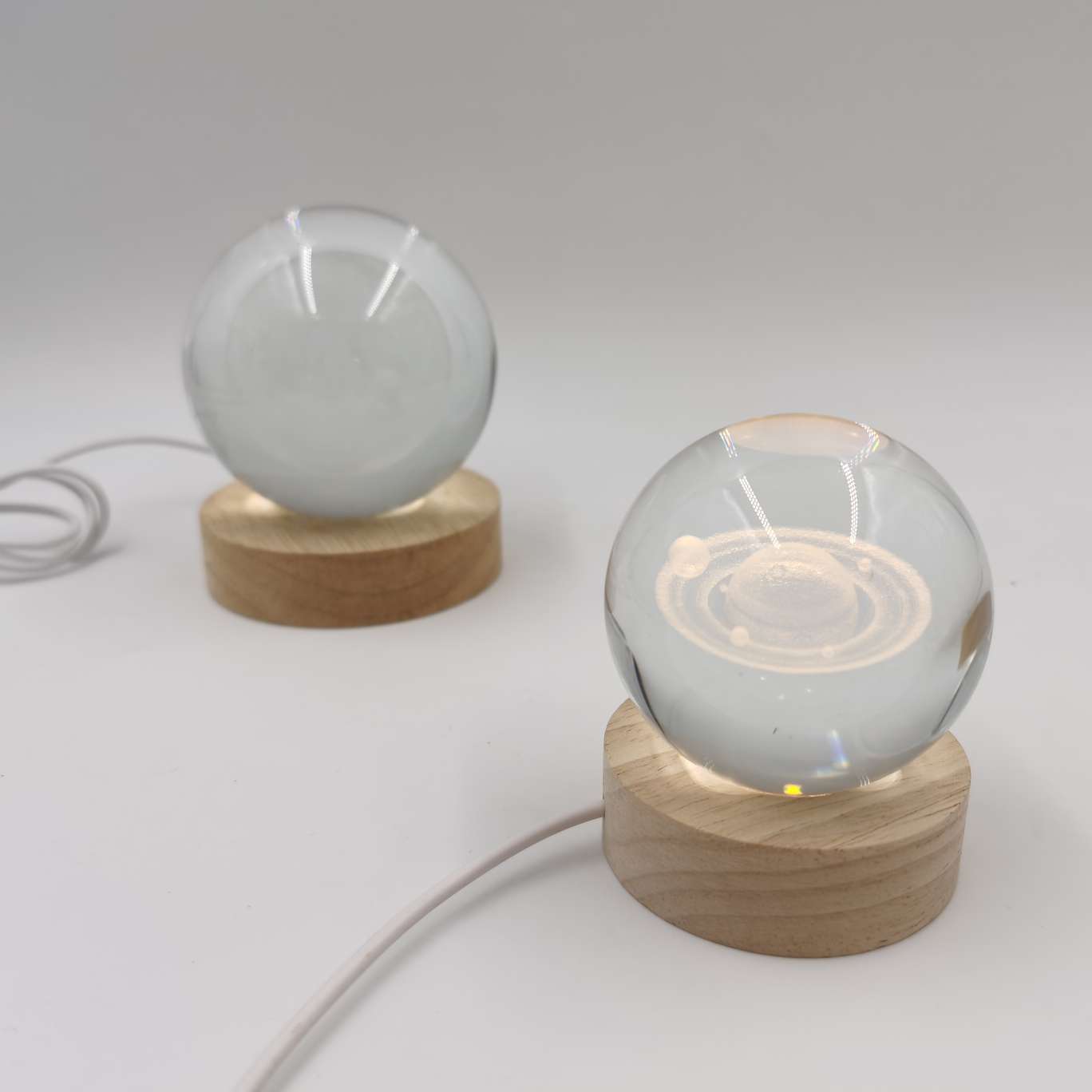 发光太阳系水晶球星空玻璃球桌面小夜灯摆件新年女生男孩生日礼物 