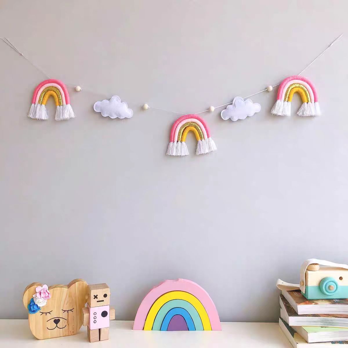 New fabric ethnic style Su rainbow pendant, cute children's diy keychain bag accessory Specification image