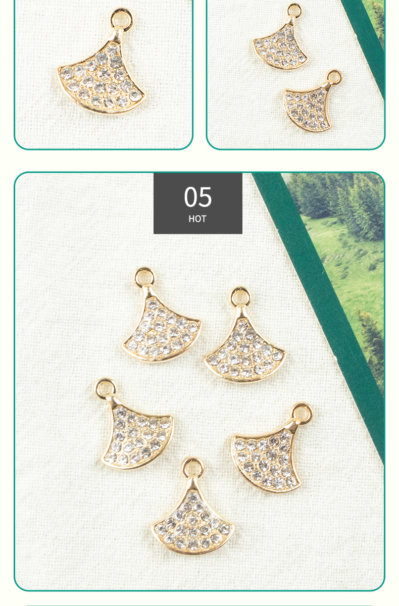 Alloy dot brick ginkgo leaf-shaped necklace, earring accessories, diy jewelry accessories, jewelry accessories, alloy accessories pic 7