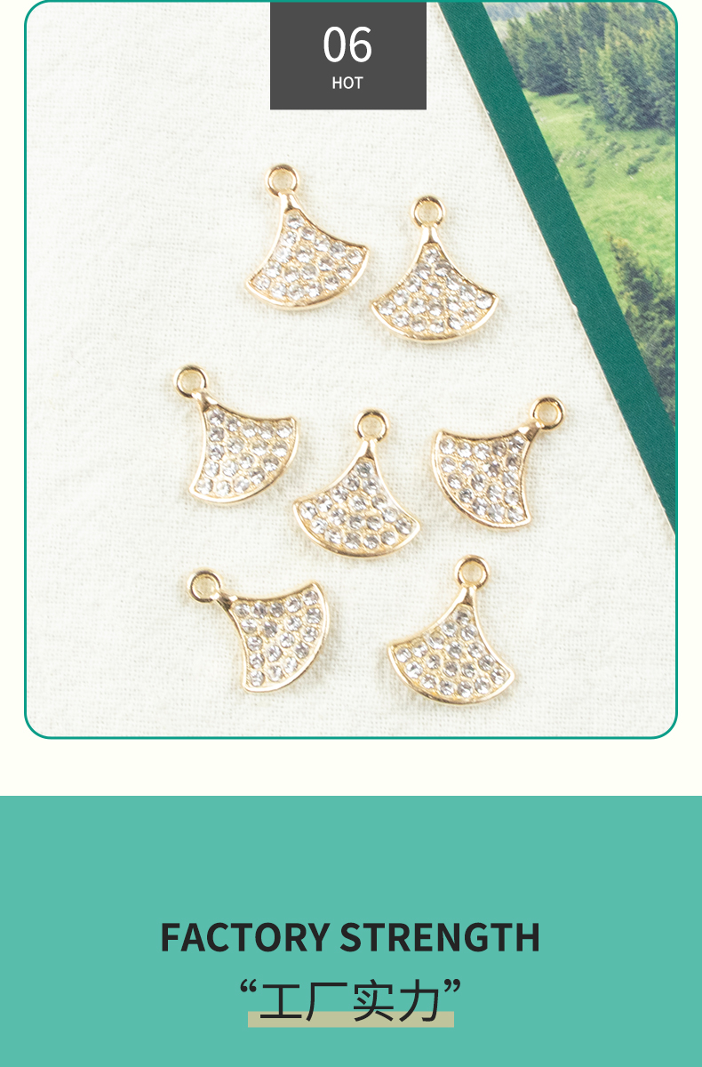 Alloy dot brick ginkgo leaf-shaped necklace, earring accessories, diy jewelry accessories, jewelry accessories, alloy accessories pic 8