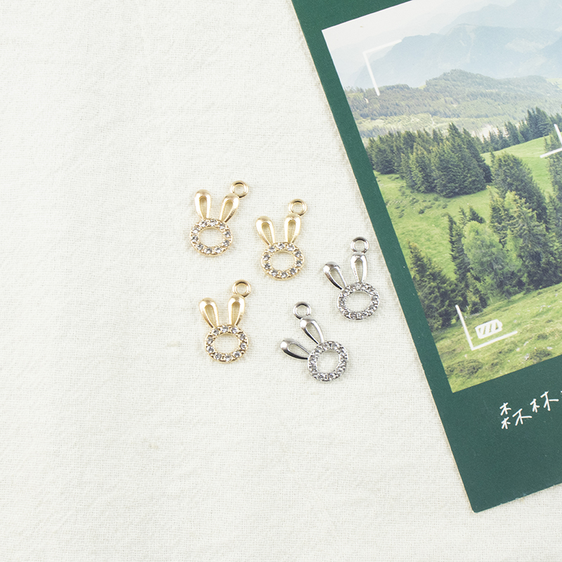 Alloy dot brick drop rabbit single hanging necklace, earring accessories, diy jewelry accessories, jewelry accessories, alloy accessories details Picture