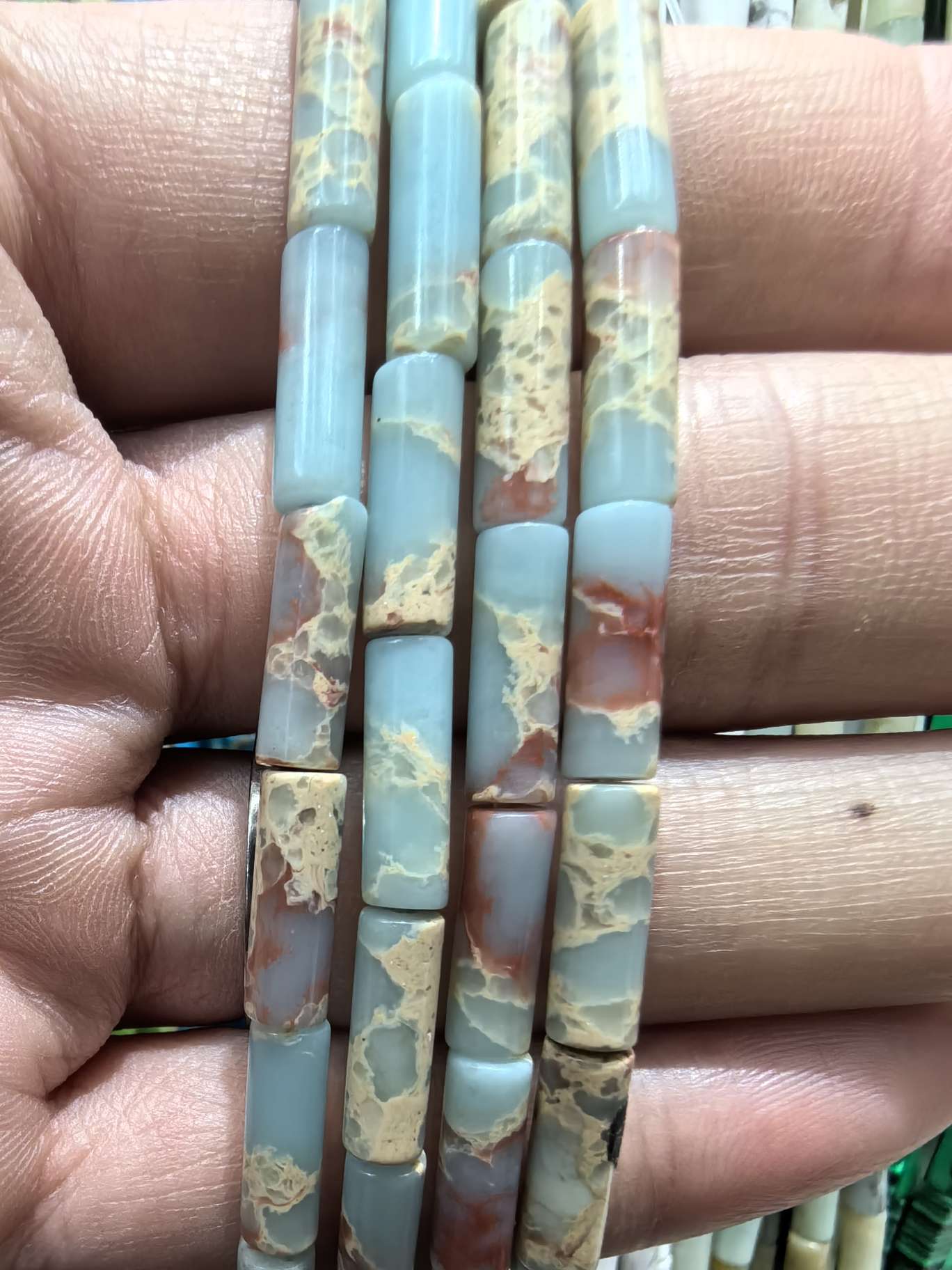 天然玉石4x13mm圆管珠子精雕细琢 高档珠宝饰品 独特设计 其他饰品 珍藏级饰品 高雅大气白底实物图