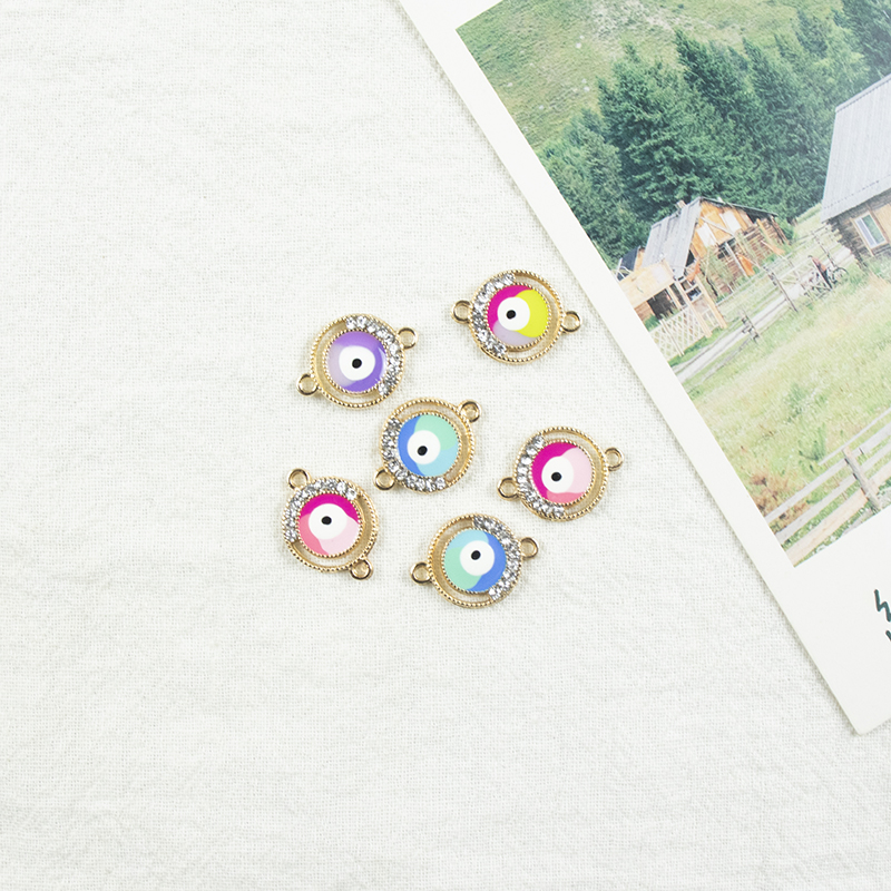 Alloy dot brick oil drip ring Devil's Eye necklace, earring accessories, diy jewelry accessories, jewelry accessories, alloy accessories Application Scenario