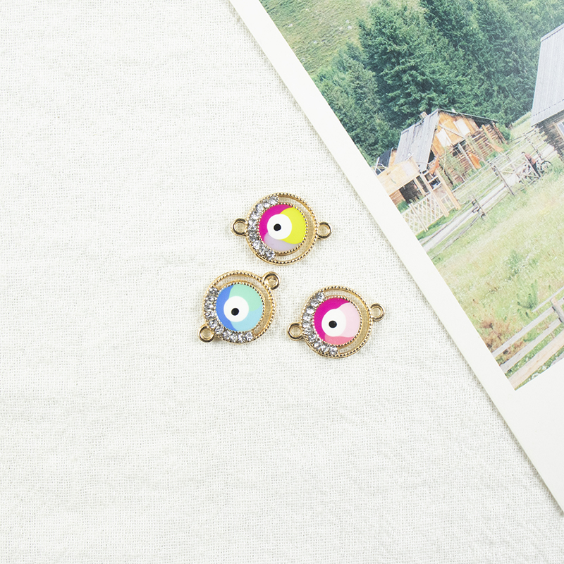 Alloy dot brick oil drip ring Devil's Eye necklace, earring accessories, diy jewelry accessories, jewelry accessories, alloy accessories details Picture