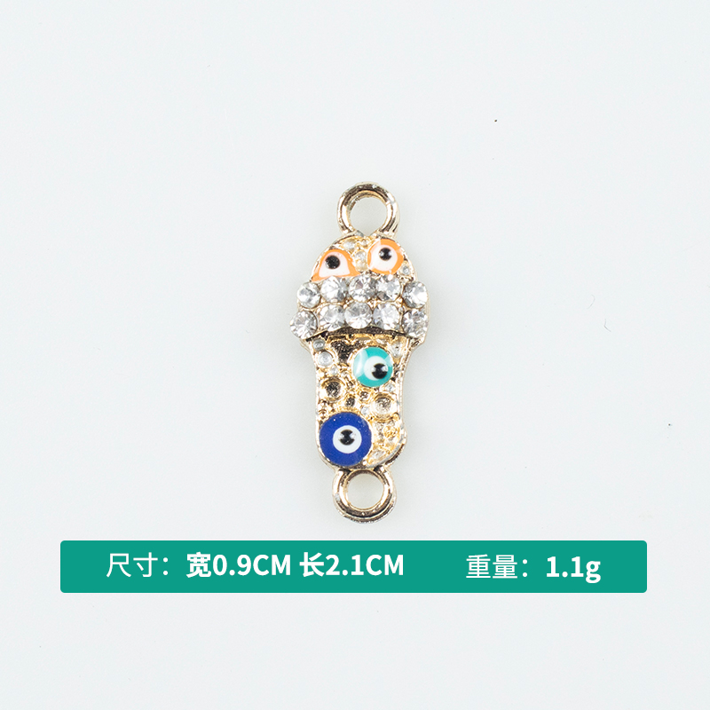 Alloy dot brick oil drip double hanging ice cream Devil's Eye necklace, earrings, diy jewelry accessories, jewelry accessories, alloy accessories details Picture