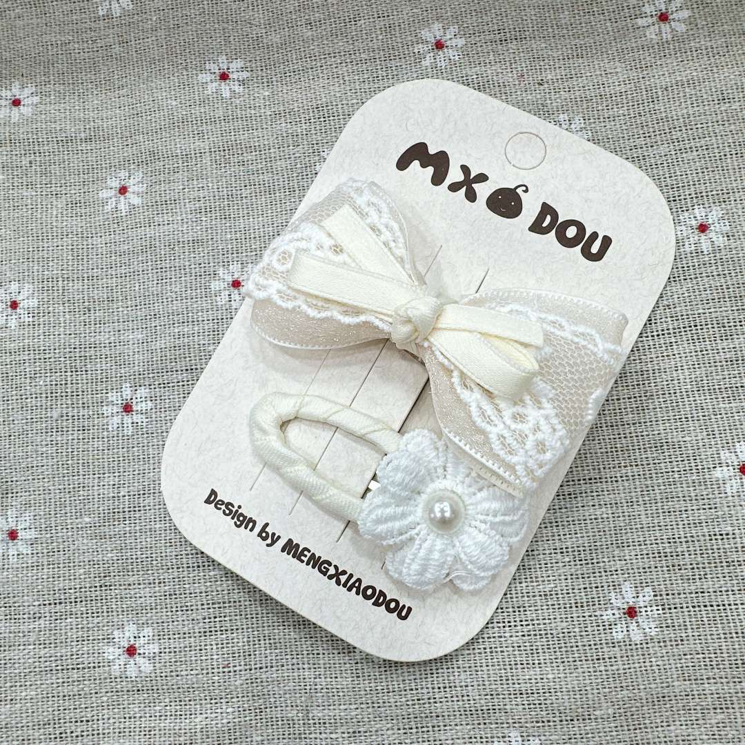 儿童韩版米色气质夹发夹儿童夏季可爱儿童饰品汉服头饰详情图3