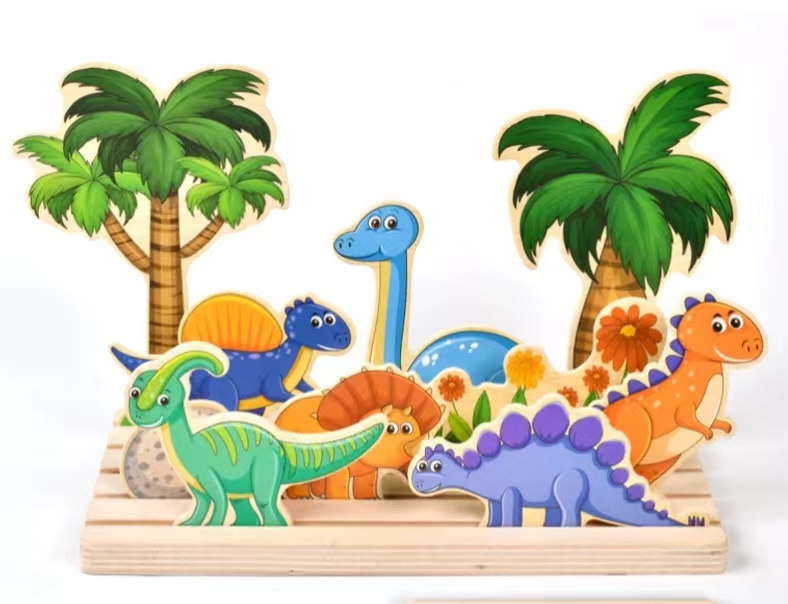 Wooden panoramic picture jigsaw puzzle board game, children's recognition and cognition matching, Montessori enlightenment early education intelligence toy, children's cartoon assembly detail image 2