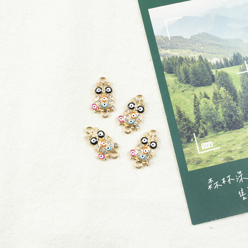 Alloy dot brick Owl Demon Eye necklace, earring accessories, diy jewelry accessories, jewelry accessories, alloy accessories details Picture