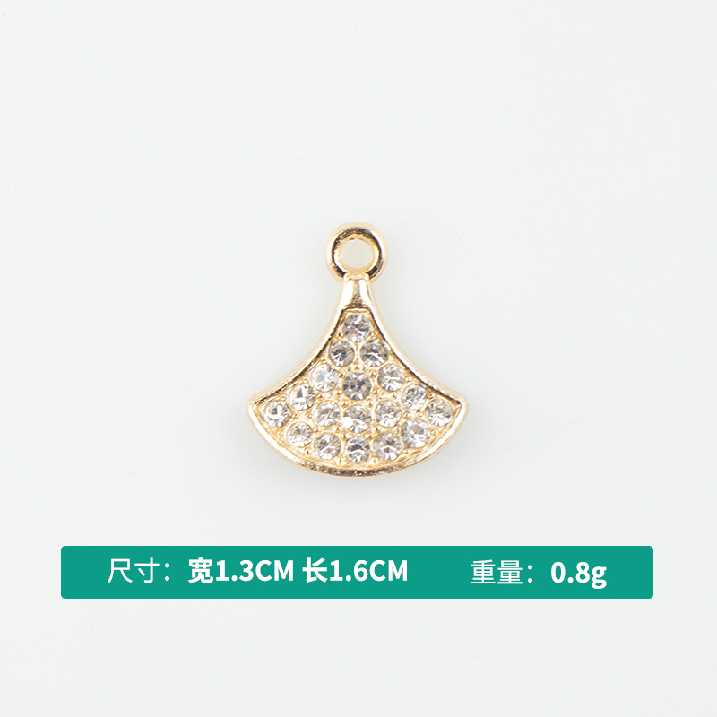 Alloy dot brick ginkgo leaf-shaped necklace, earring accessories, diy jewelry accessories, jewelry accessories, alloy accessories details Picture