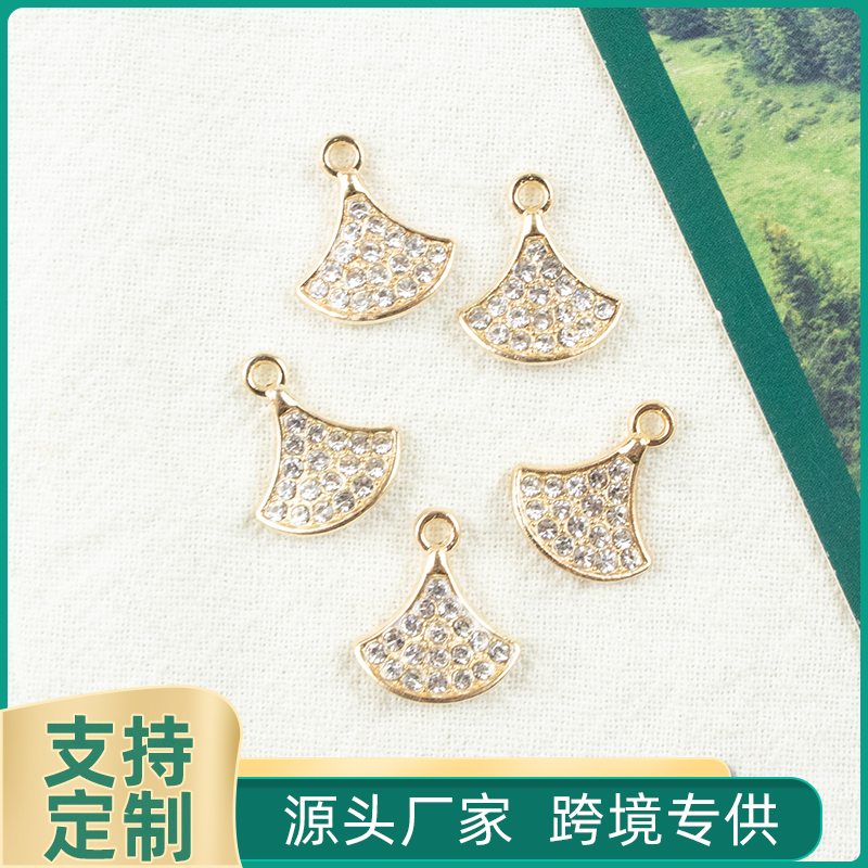 Alloy dot brick ginkgo leaf-shaped necklace, earring accessories, diy jewelry accessories, jewelry accessories, alloy accessories