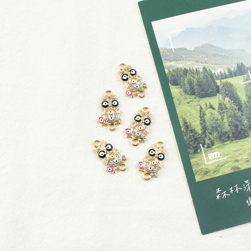 Alloy dot brick Owl Demon Eye necklace, earring accessories, diy jewelry accessories, jewelry accessories, alloy accessories Specification image