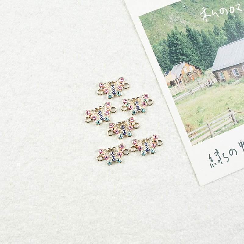 Alloy dot brick oil drip Butterfly Devil's Eye necklace, earring accessories diy jewelry accessories Jewelry accessories Alloy accessories Application Scenario