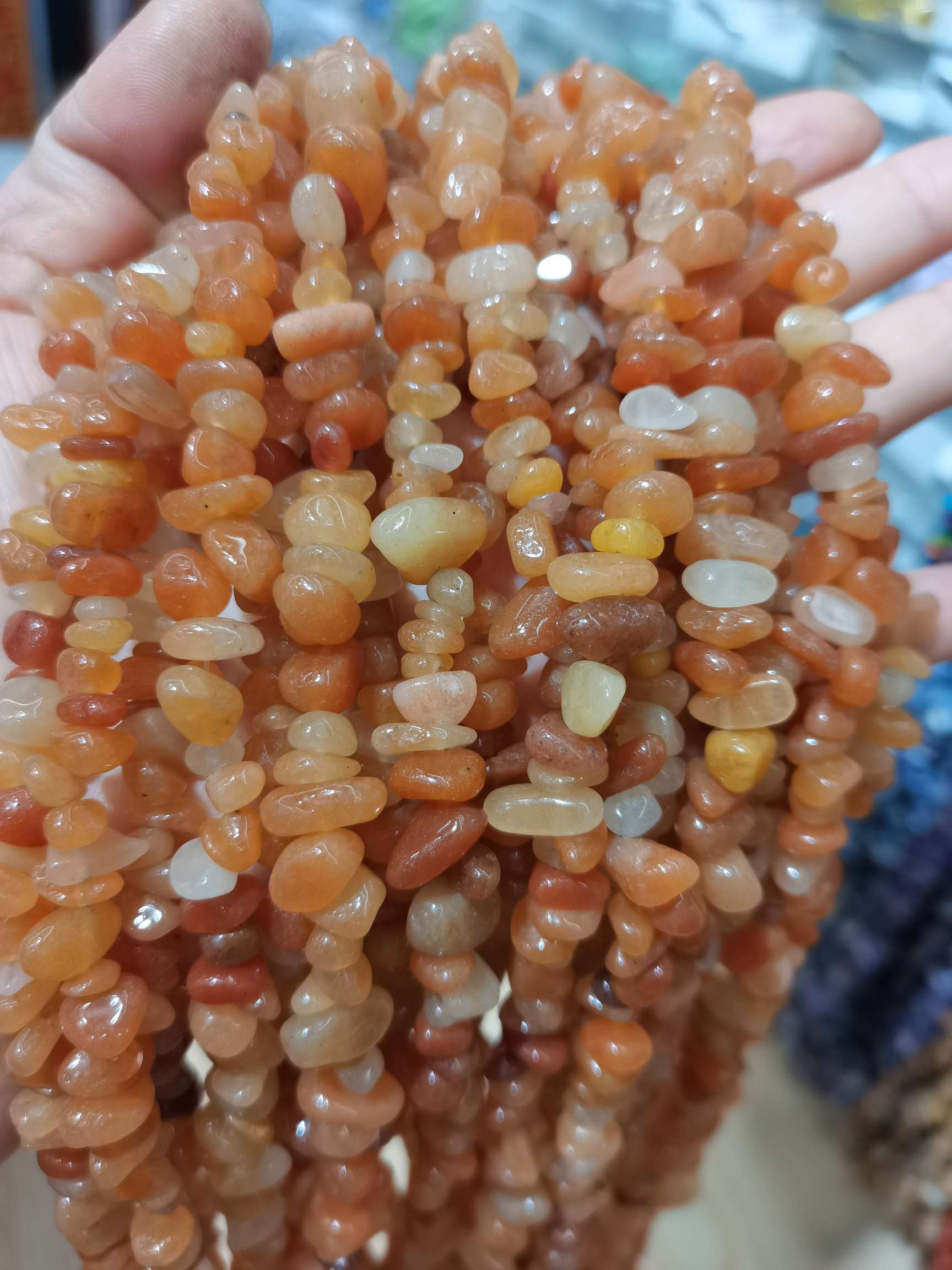 5-8天然碎石不规则diy饰品配件项链手链耳饰手机链散珠串珠