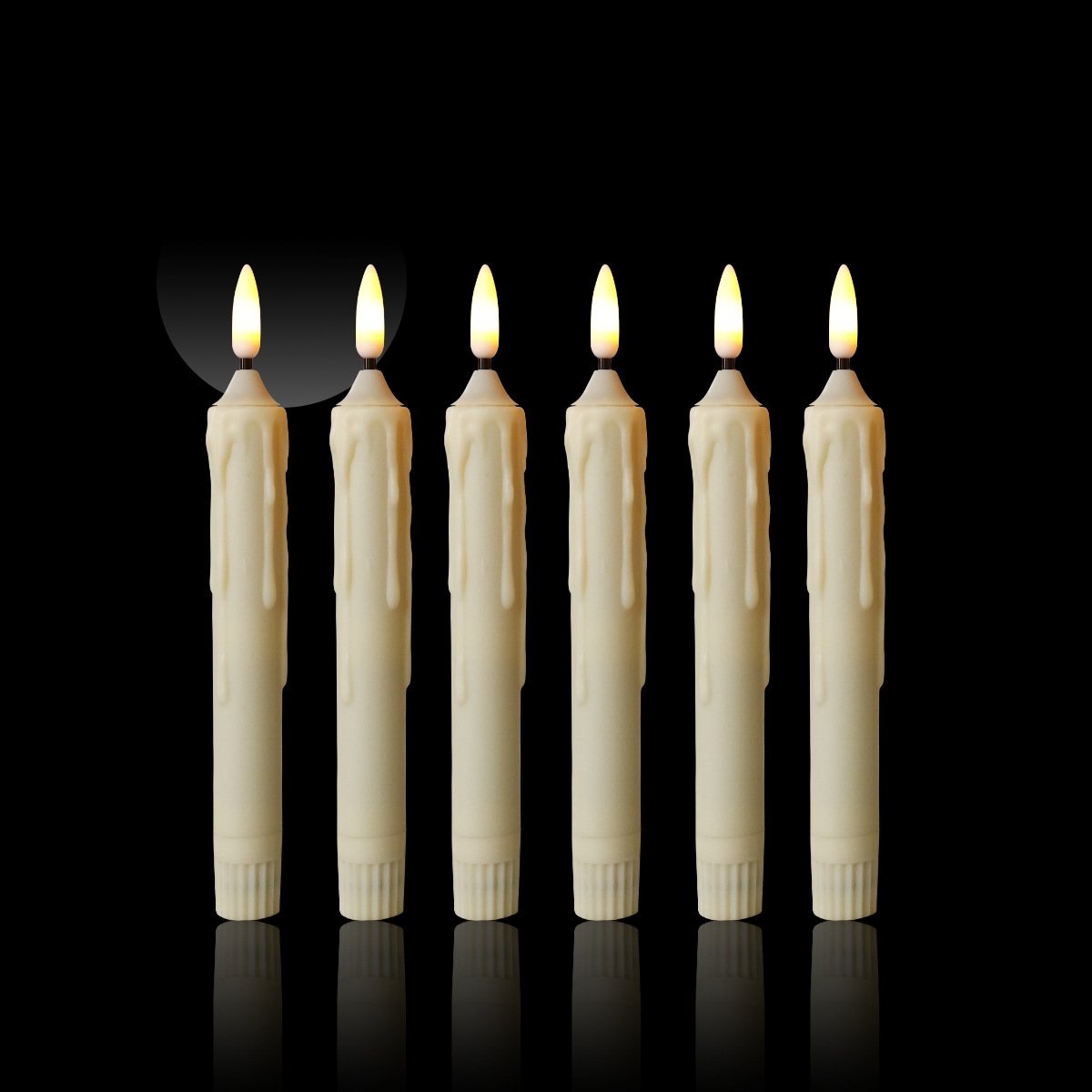 Hot color cross-border tearful long pole electronic candle lamp, warm white plastic simulation Christmas candle, European-style decoration Item Picture