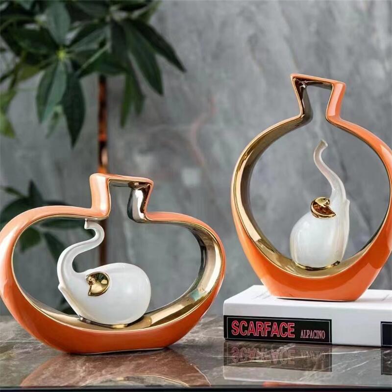 现代轻奢招财火旺摆件创意家居客厅电视柜酒柜玄关高档装饰工艺品金堡花瓶工艺摆件详情21