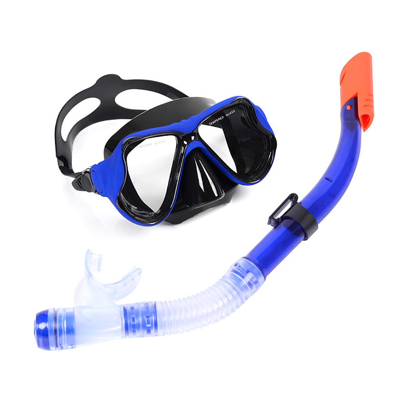 潜水套装 浮潜三宝 半干式呼吸管 PVC 钢化玻璃