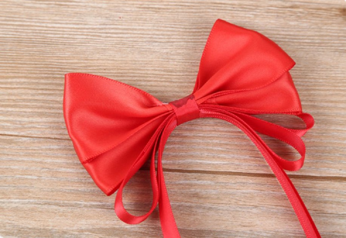 Ribbon Bow Can Be Made Logo Polyester Thread Hand Knotted Gift Wrap Bow Hair Clip Hair Accessories Three Colors Optional details Picture