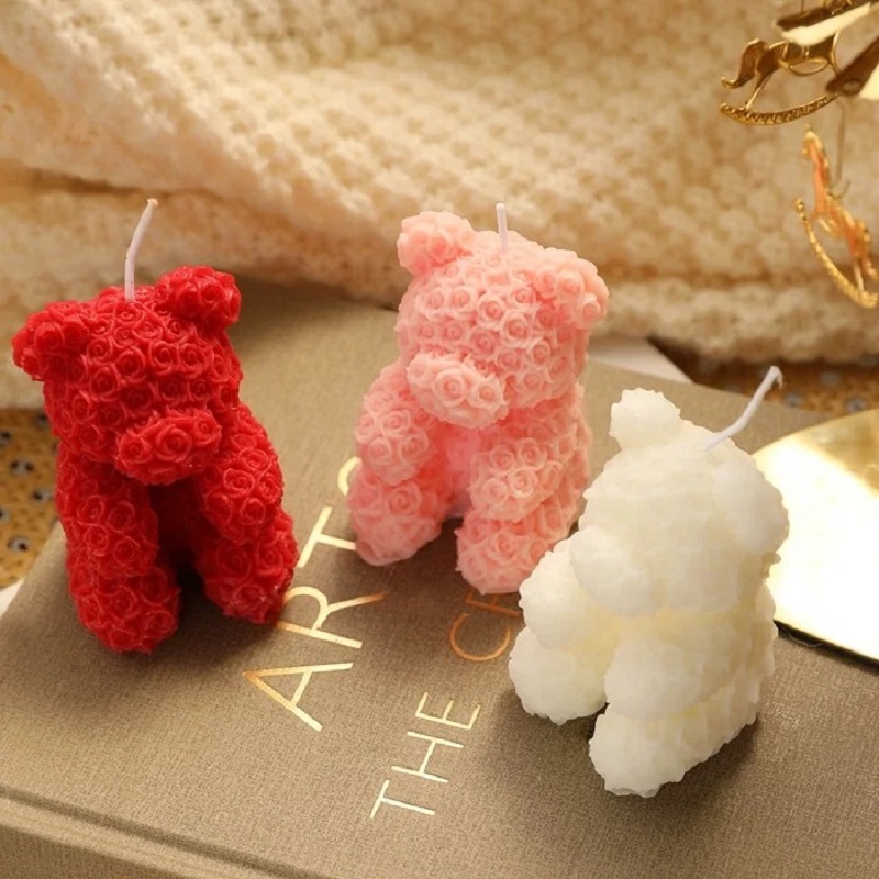 Creative rose bear home decorations for souvenirs, high-end atmosphere, birthday gift for your goddess, scented candles, scented candles, scented candles, scented home decorations, scented candles, scented candles, scented candles, scented candles, scented home decorations Item Picture
