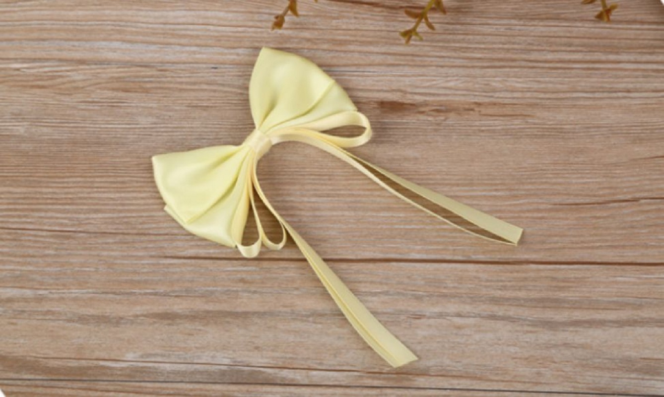 Ribbon Bow Can Be Made Logo Polyester Thread Hand Knotted Gift Wrap Bow Hair Clip Hair Accessories Three Colors Optional Specification drawing