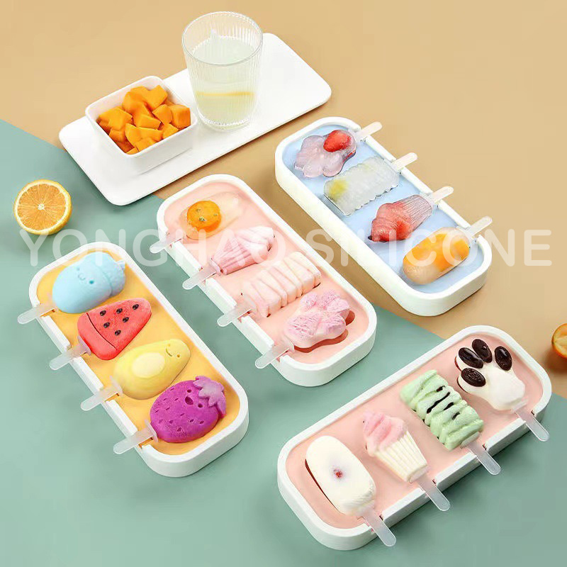 BPA DIY Ice Tray Silicone Ice Cream Sticks Popsicles Mold