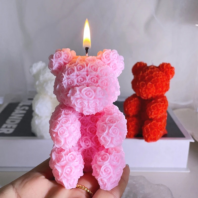 Creative rose bear home decorations for souvenirs, high-end atmosphere, birthday gift for your goddess, scented candles, scented candles, scented candles, scented home decorations, scented candles, scented candles, scented candles, scented candles, scented home decorations details Picture