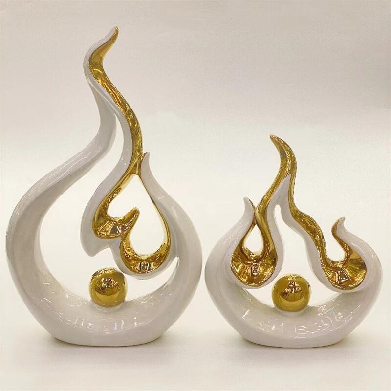 现代轻奢招财火旺摆件创意家居客厅电视柜酒柜玄关高档装饰工艺品金堡花瓶工艺摆件详情19