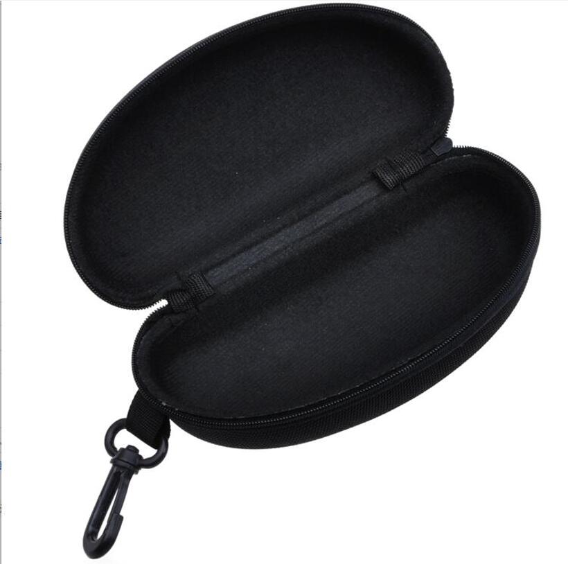 2022便捷黑色墨镜盒 抗压平光镜眼镜盒 拉链盒挂钩太阳眼镜盒通用