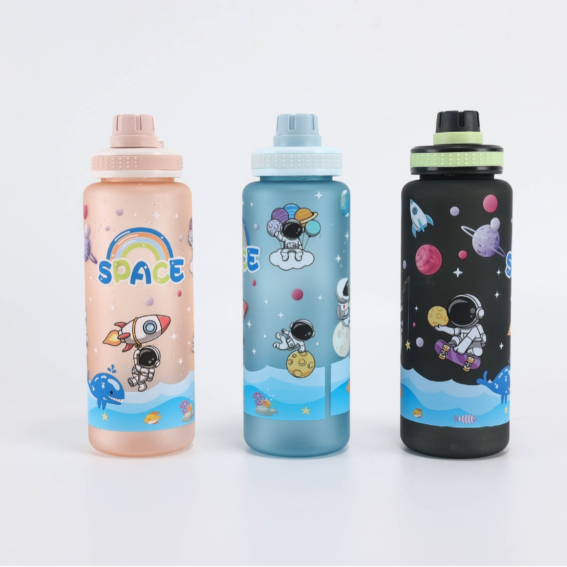 H164-HY-096太空宇航员水杯直饮运动塑料杯磨砂户外旅行随手杯