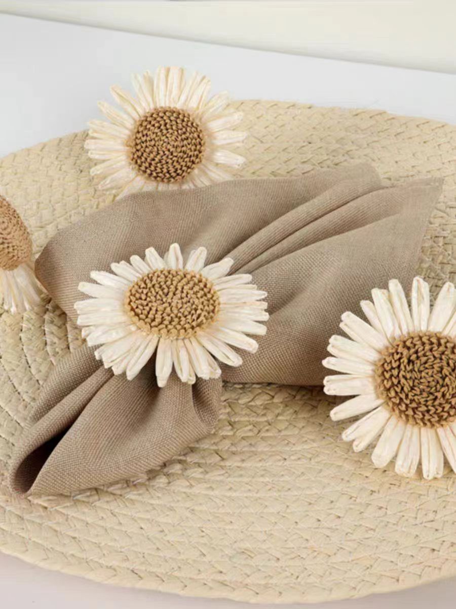 PP grass sunflower chrysanthemum Handmade DIY environmental creation decoration three-dimensional flower shoes, hats, bags and flower accessories Specification image