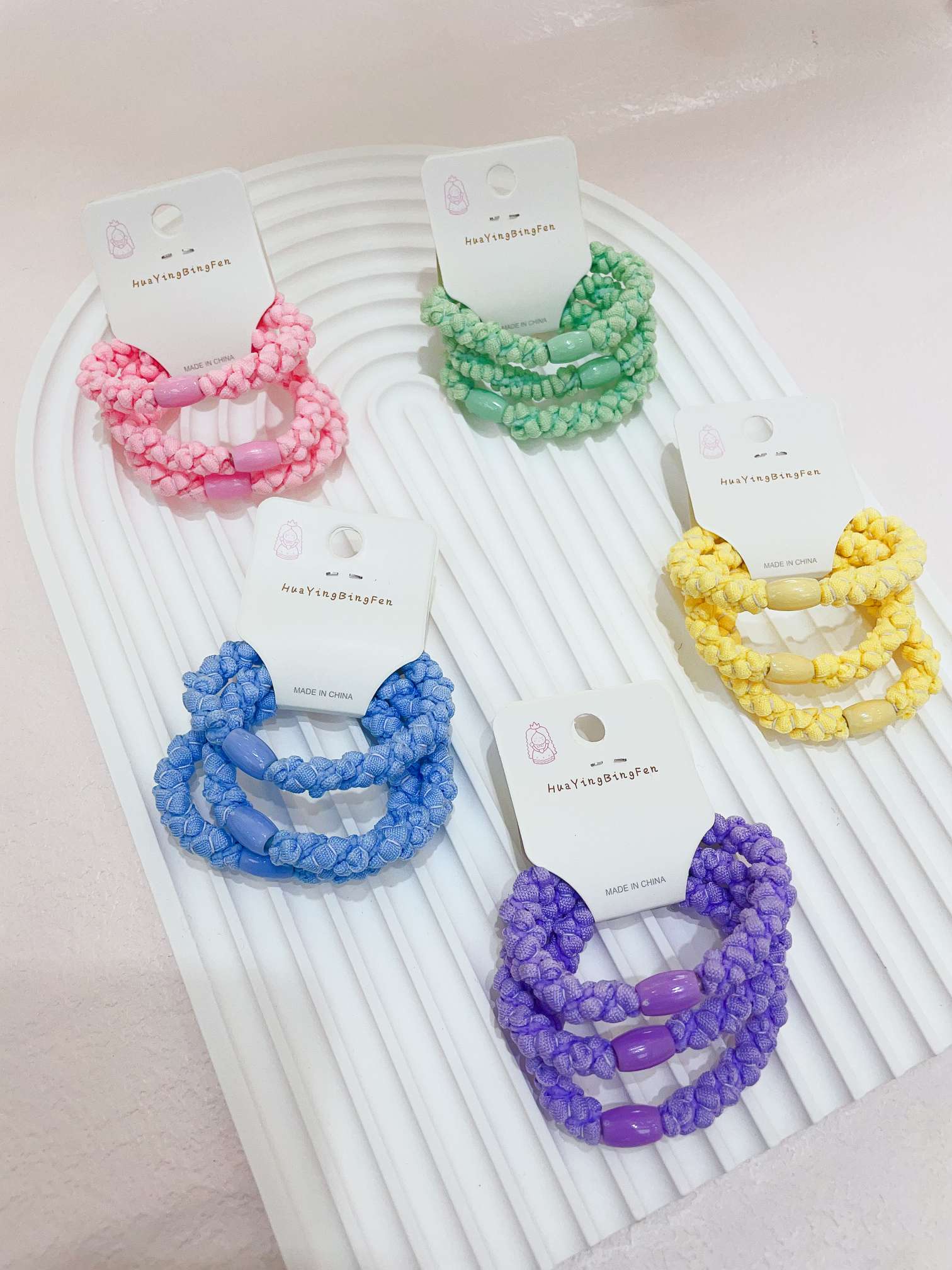 Colorful woven cartoon thick rubber band hair rope base hair rope DIY thumbnail