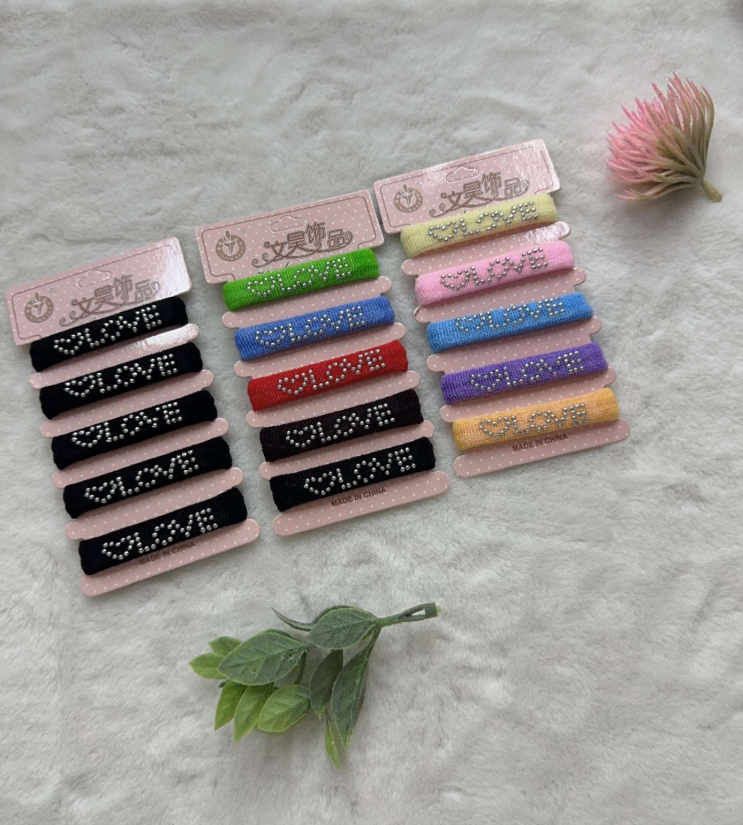 10 color mixed towel ring bright diamond leather band hair accessories thumbnail