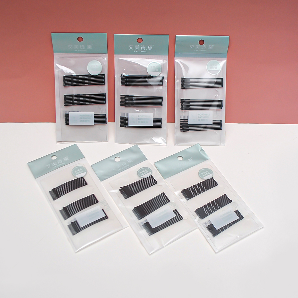 Black hair clips, simple hair clips, hair accessories, bangs clips, straight clips, black hair clips details Picture