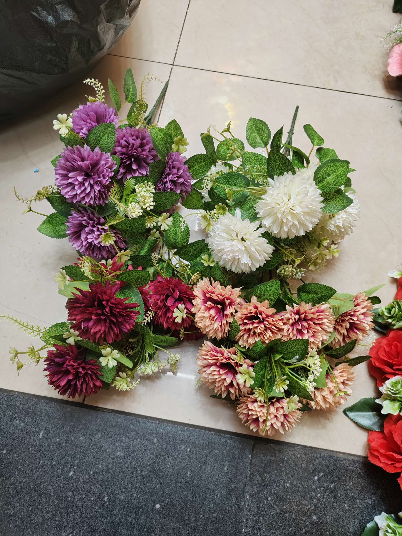 12头丝印叶子小球菊