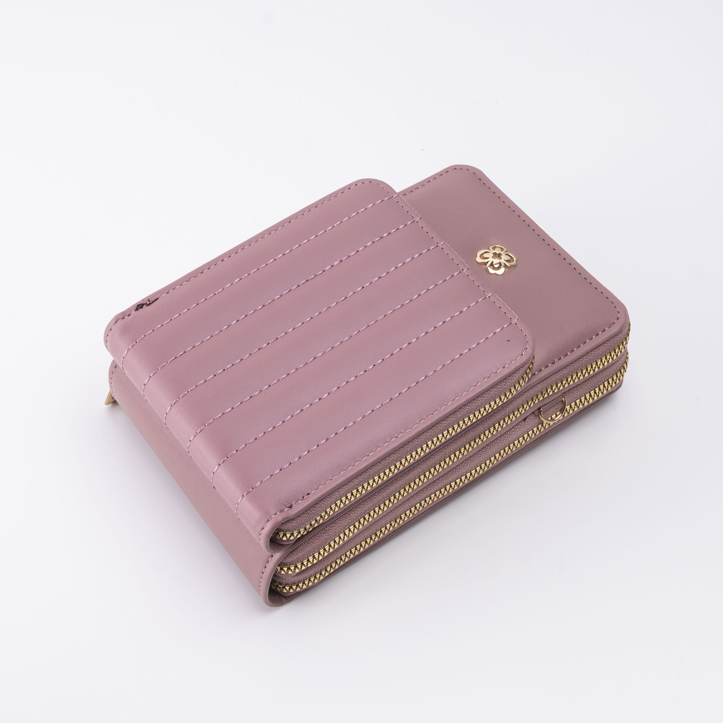 女士钱包 新款baellerry韩版荔枝纹大容量斜跨时尚拉链横款手机包详情1