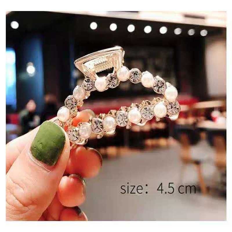 Sweet and charming girl, heart, pearl, water diamond, versatile grab clip, hair clip, headwear, lady, medium-sized, elegant and stylish grab clip, Korean hair clip manufacturer wholesale, side clip, top clip, half clip, bangs clip, bun hair clip, hair clip for girls Item Picture