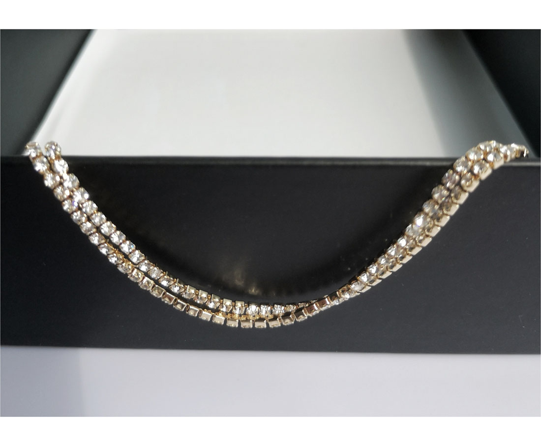 夏日时尚简约双排钻手链精致百搭脚踝链详情2