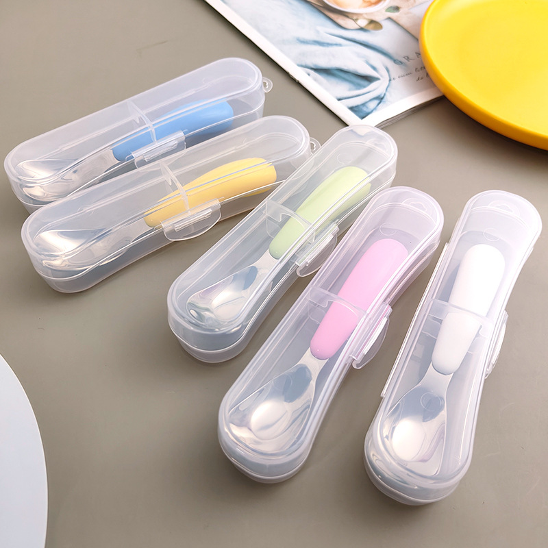 316 不锈钢儿童元宝勺宝宝辅食可爱勺子儿童户外便携餐具勺详情2