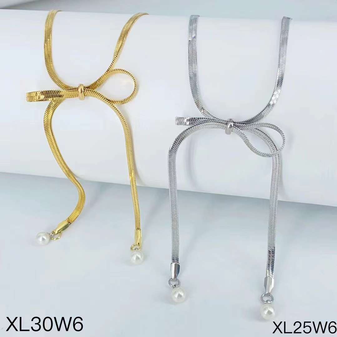 轻奢高级感流苏长款珍珠蝴蝶结项链女独特小众2024年新款潮项链高端大气精致的项链