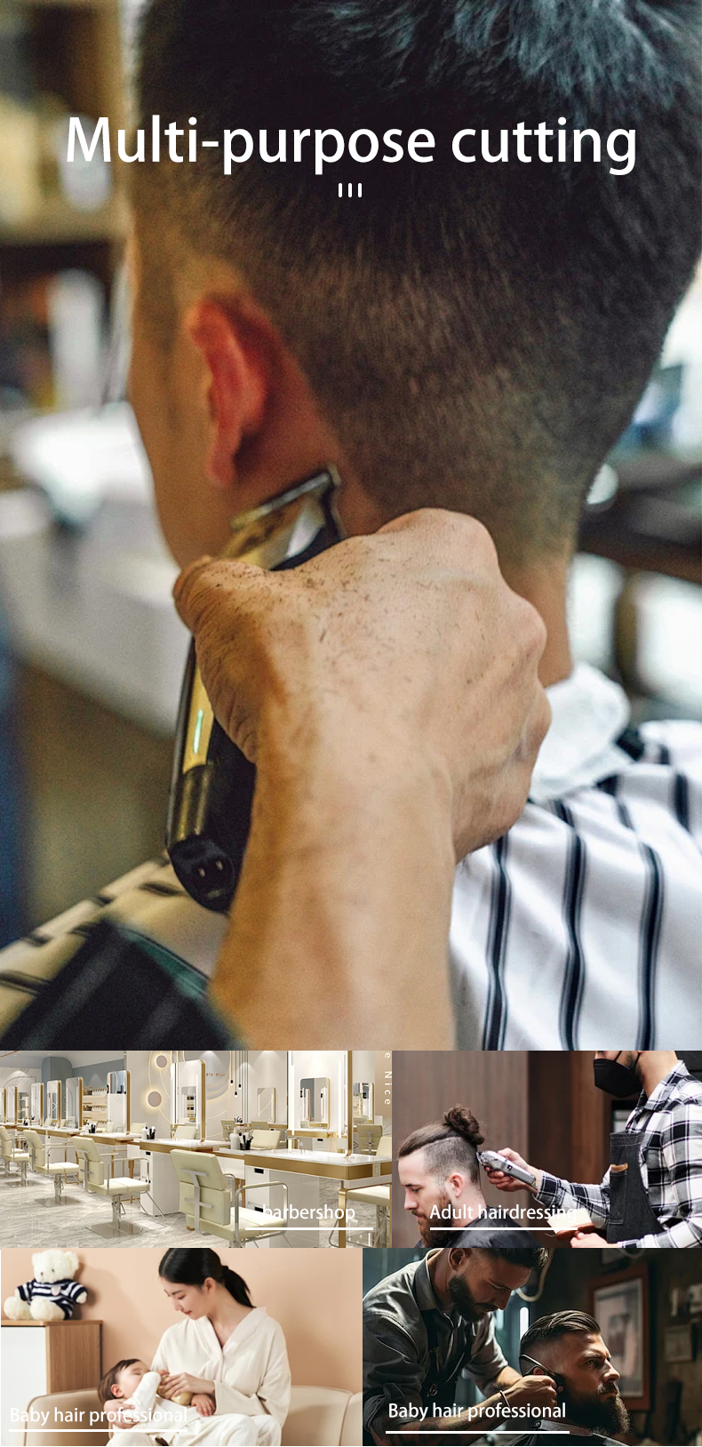 跨境出口SOKANY9932理发剪家用老人小孩通用可充电电推剪理发器理发剪详情6