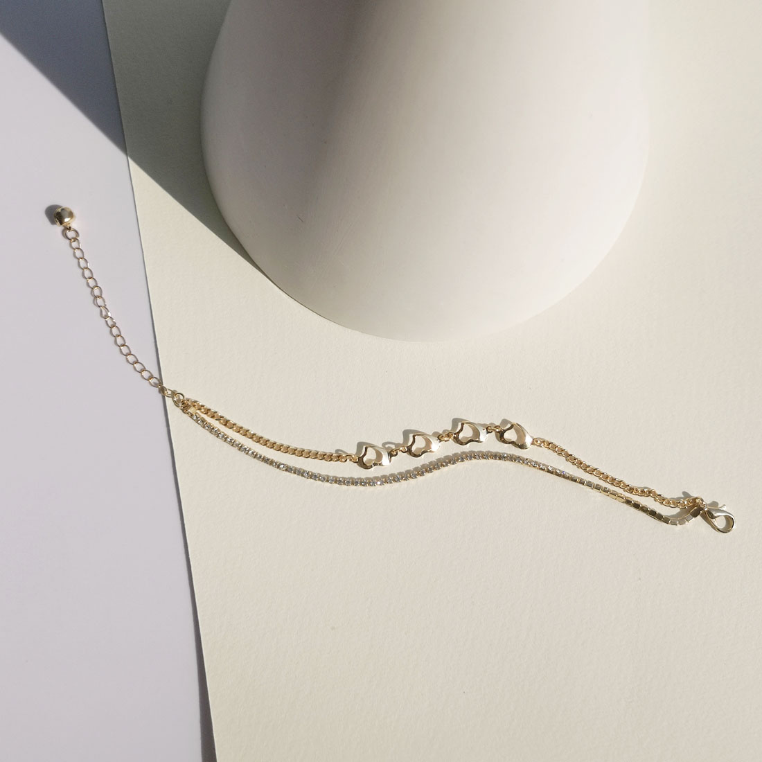 时尚简约双排链爱心百搭手链详情1