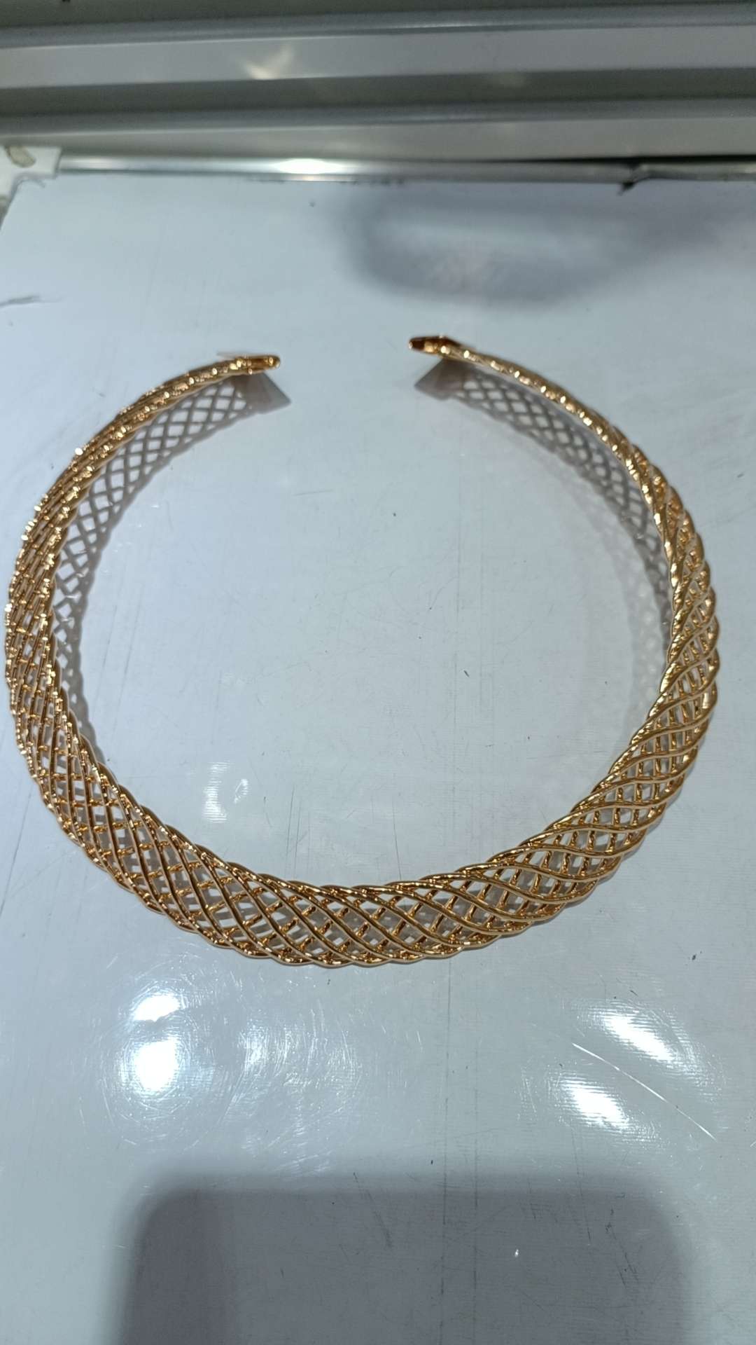 A fully handcrafted exaggerated golden collar