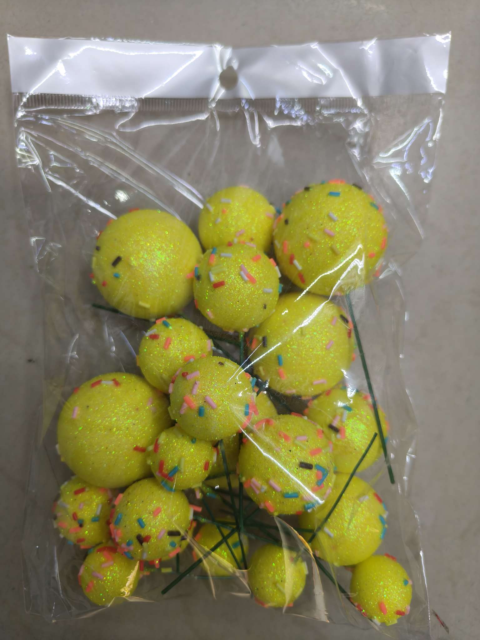 泡沫果圆球果球石膏圣诞果球细节图