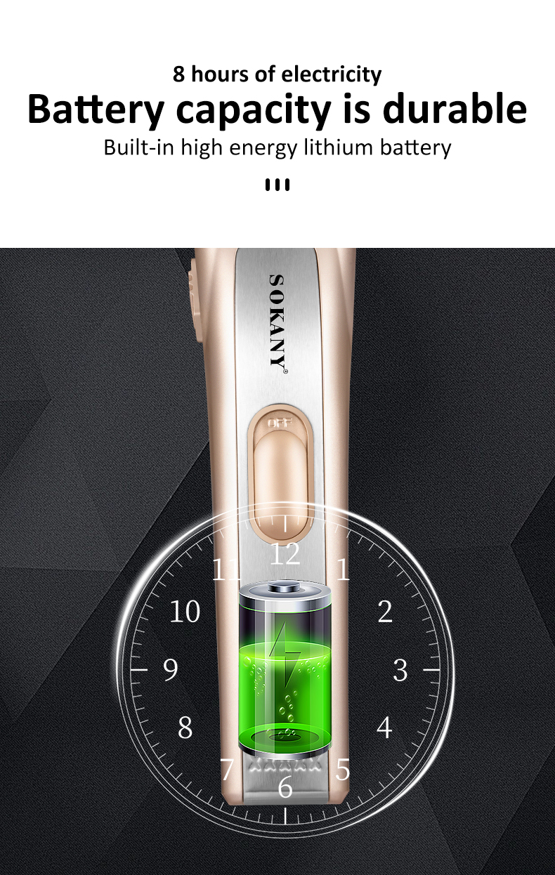出口SOKANY16001理发剪可充电理发器专业电推剪HAIR CLIPPER详情6