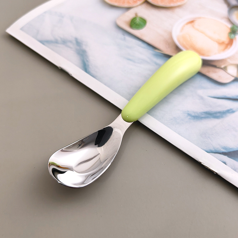 316 不锈钢儿童元宝勺宝宝辅食可爱勺子儿童户外便携餐具勺详情12