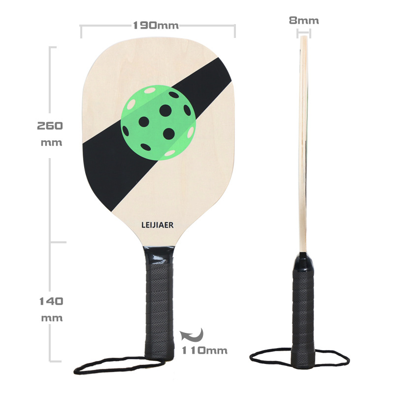 LEIJIAER原木色匹克球拍套装 Pickleball paddle二拍二球 匹克拍 乒乓球拍产品图