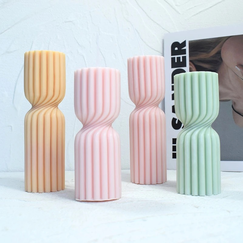Green long stick scented candles, soy wax, indoor art home, table decoration, irregular-shaped ornaments, atmosphere, scented candles, scented candles, scented candle sets, home scented candles, essential oils, scented candles, scented candles details Picture