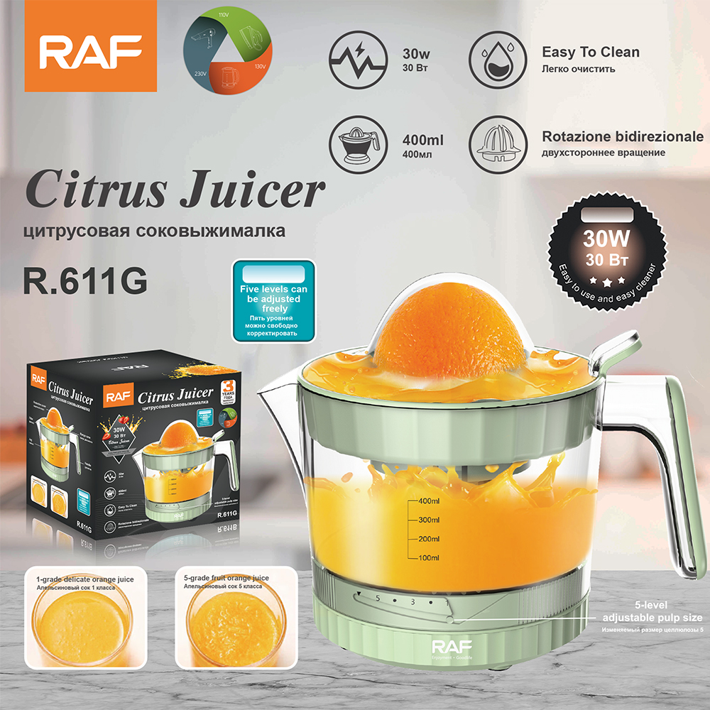RAF European Standard cross-border electric freshly squeezed orange machine, household automatic juice juicer, Lemon and orange juice machine, small and portable, 0.4L R.611 details Picture
