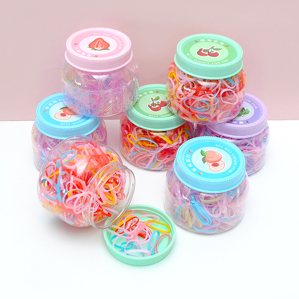 Small rubber band hair tie, hair tie box set, small rubber band hair tie, hair tie, all black rubber band hair tie, girls' hair tie details Picture