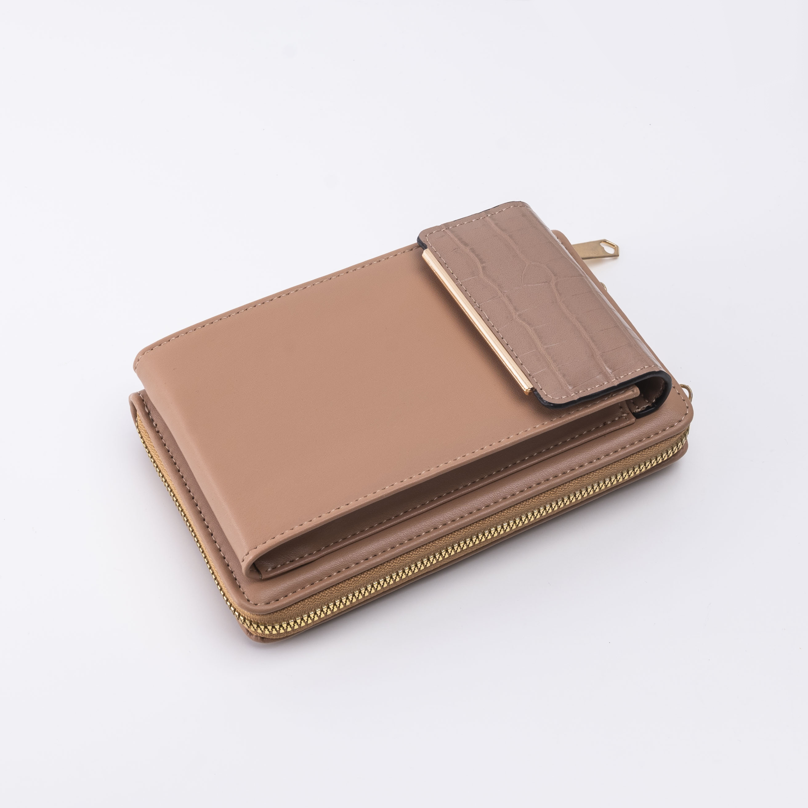 外贸专供新品女士钱包拉链零钱包纯色PU钱夹批发详情5