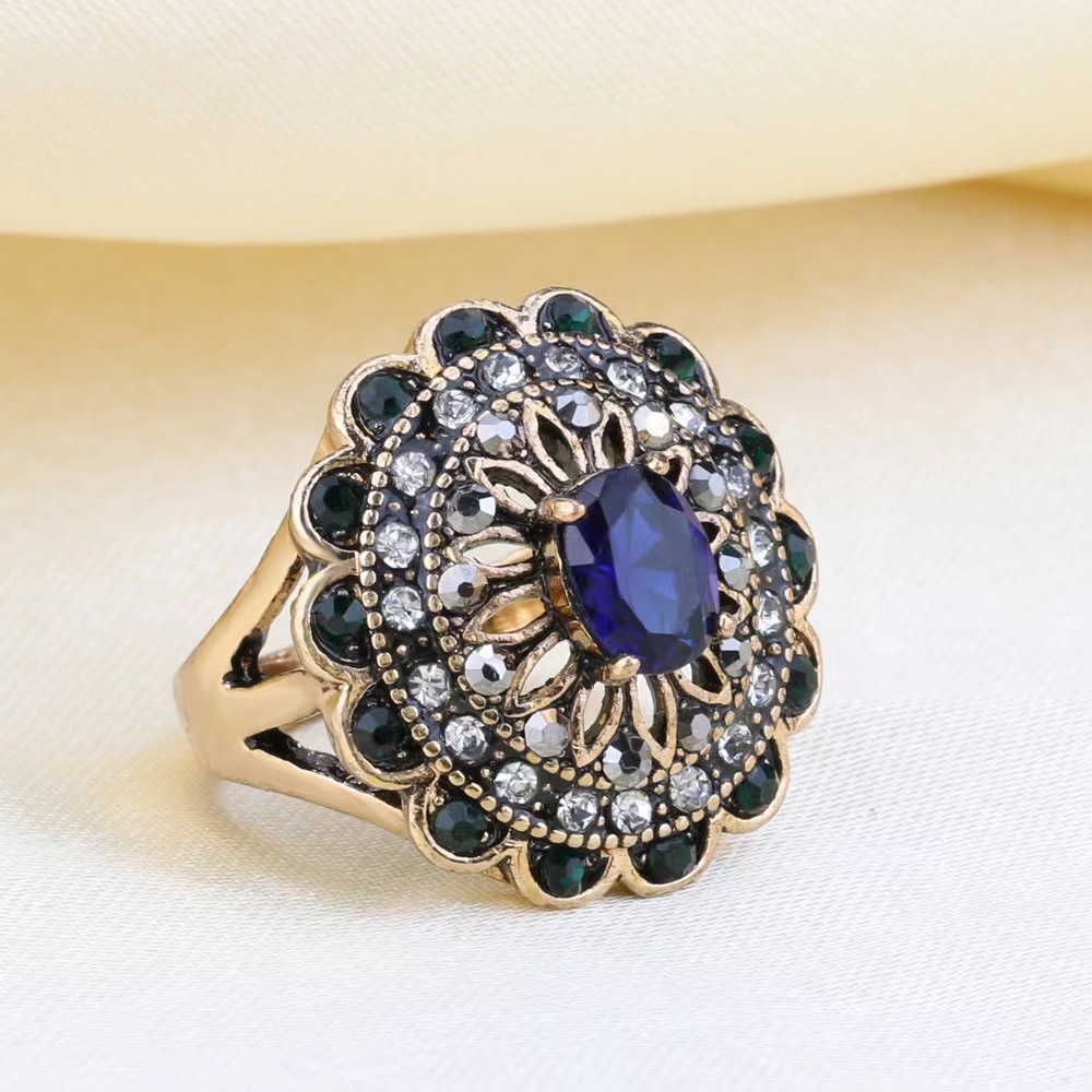 潘多拉沙金真皮复古套链 高级手链指环耳饰套装 时尚女士饰品手饰精致礼盒装